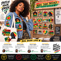 Patch brodé en gros pour le Mois de la Histoire des Noirs, Juneteenth, Afro Pan-Africain, thermocollant ou à coudre