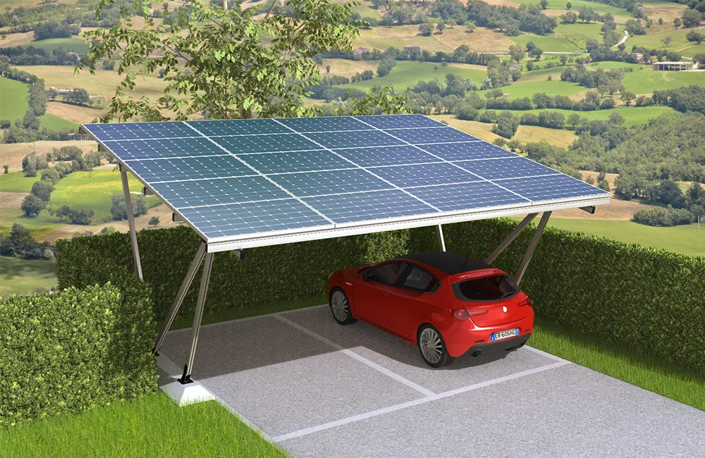 駐車ラック構造ソーラーアルミカーポートチャンネルソーラーカーポートソーラーパーキングカーシステム