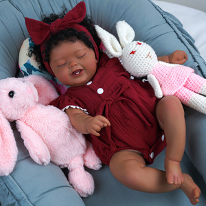 Babeside Bobby 20 "Dormir Réaliste Bébé Afro-Américain <span class=keywords><strong>Noir</strong></span> Peau Fille Reborn Poupées Avec Des Cheveux Noirs Courts - Product Image 5