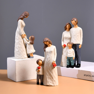 Statuetta in Resina <span class=keywords><strong>di</strong></span> Famiglia Calda e Felice, Decorazione Commemorativa per la Casa, Regalo Sentimentale per Genitori - Product Image 3