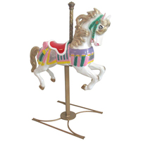 Statue de cheval carrousel traditionnel japonais, grande taille, faite à la main, en fibre de verre, décoration d'extérieur pour parc d'attractions