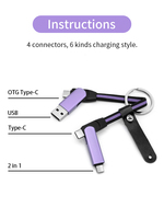 Câble de charge rapide 60W 3A avec porte-clés, USB C pliable, multifonction, cordon personnalisé avec logo, cadeau promotionnel pour smartphones