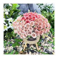 Arrangement de bouquet de fleurs artificielles pour mariage, 18 têtes, fleurs en soie artificielle, rouge, bleu, rose, centre de table