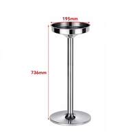 Seau à glace carré antichoc en acier inoxydable de style européen, vente en gros directe d'usine, support commercial pour glace au sol, produit phare