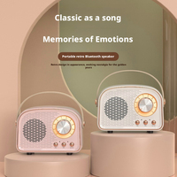 Haut-parleur Bluetooth portable rétro esthétique, mini enceinte à basses puissantes, radio FM, idéal pour la décoration intérieure ou comme cadeau