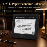 Kylendar Mini 4.2" E-Paper Calendrier Économique WiFi Affichage Intelligent des Marchés Boursiers Nouveautés Boursières Cadeau de Bureau