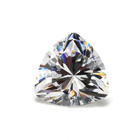 Pierre de zircone cubique (CZ) en vrac, prête à être expédiée, 200 pièces, blanche, de haute qualité, traitée thermiquement, taille triligne, avec jeu de couleurs