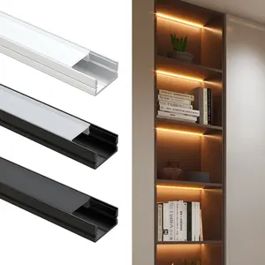 High Quality U Shape Black Alu 6063 Extruded Customized Aluminum Channel Profile For LED Light Aluminum Profile