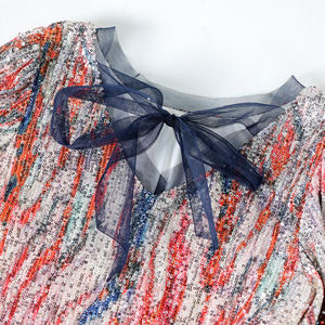 T-<span class=keywords><strong>shirt</strong></span> à manches courtes pour <span class=keywords><strong>femme</strong></span>, style vintage, avec franges et paillettes, tendance printemps, personnalisable - Product Image 2