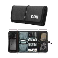Sac de rangement électronique enroulable de haute qualité pour câbles, chargeurs et accessoires de téléphone – Idéal pour les voyages (vente en gros)