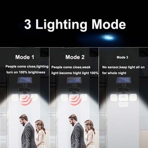 Lampe murale solaire de jardin à 4 têtes sé<span class=keywords><strong>par</strong></span>ées, 333 LED, avec 3 modes d'éclairage et télécommande, indice de protection IP67 - Product Image 6