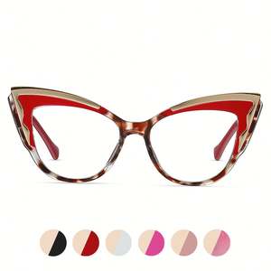 Gafas de Moda 2025 para Mujer, Montura de Ojo de Gato TR90, Metal y Acetato, Anti Luz Azul, para Computadora - Product Image 2