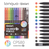 Ensemble de crayons de couleur mécaniques professionnels, 12/24 couleurs de base, crayons de couleur automatiques lisses, fournitures d'art pour étudiants et écoles, modèle