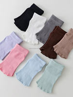 Chaussettes antidérapantes à cinq doigts pour femmes JZVINA, avec bordure plissée, tricot doux, points en silicone antidérapants, couleur personnalisable pour le yoga, le pilates et l'entraînement