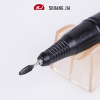 SHUANGJIA 3/32" Fraise rotative électrique en acier noir et carbure de tungstène pour manucure