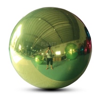 Spectacle de scène ballon de miroir gonflable géant réfléchissant en argent, ballon de miroir gonflable décoratif de brillance extérieure pour événement