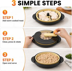 Desmenuzador de Pechuga de Pollo, Desmenuzador de Carne Manual |   Desmenuzador de Pollo para Carne Deshebrada, Libre de BPA, Utensilio de Cocina para Preparación de Comidas - Product Image 3