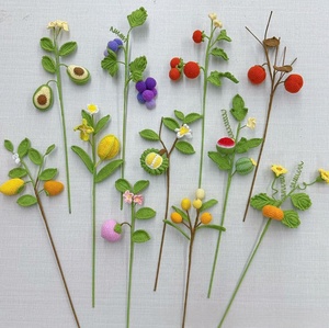 Bouquet di filato creativo all'uncinetto fatto a mano di frutta <span class=keywords><strong>e</strong></span> verdura, Durian, uva, Loquat, Yangtao, cachi, Mango, pesca, zucca - Product Image 1