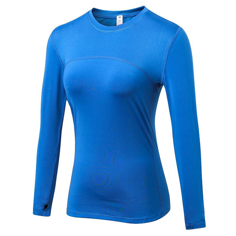 Women's Fitness Running Yoga Sports T-shirt Sweat Wicking Quick Drying Mesh Splicing Elastic Long Sleeve
