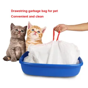 Disposable Corn Starch Degradable Pet Poop Bag Bolsa Para Perro Drawstring Garbage Bag for Cats All Pet Clean Clean up Products