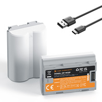 K&F Concept Cocok untuk Fujifilm X-T5, X-S20, X-H2, 2-Pack 2400mAh NP-W235 Baterai Kamera Isi Ulang Baterai Kamera Digital