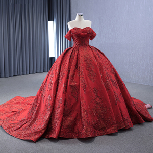 Jancember 231147 Vintage Paillettes Perlées Puffy Robes De Soirée Pour Femmes - Product Image 1