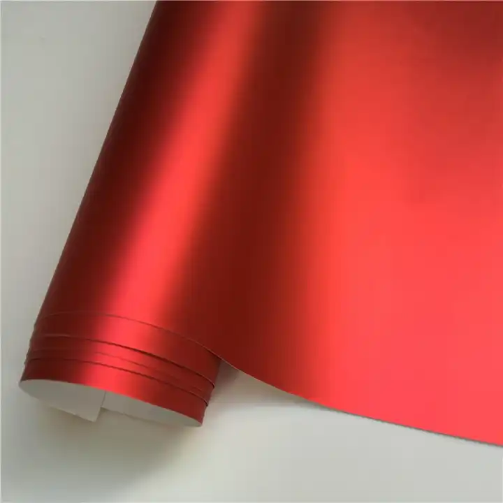 satin matte chrome red vinyl wrap