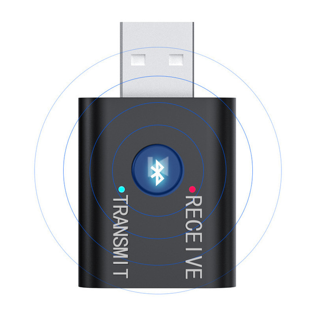 USB Bluetooth 5.0 2 in 1 Transmitter Receiver Car Wireless Audio Adapter RX + TX 3.5mm Aux Kit Speaker Headset Wireless Receiver