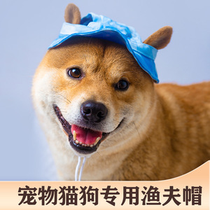 Sombrero parasol para perros y gatos, sombrero antiestrés, antideslizante, con orejas expuestas, sombrero de pescador con hebilla de cuerda ajustable, suministros para mascotas - Product Image 2