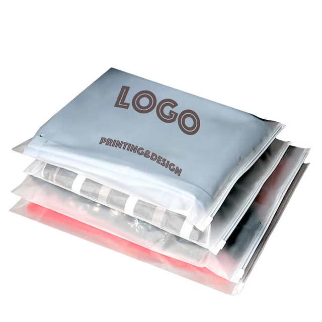 Eco-Friendly Plastic Packaging Bags for Apparel GRS Certified PE Garment Bag Frosted Zipper Polybags Garment Clear Bag