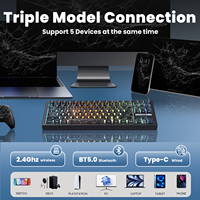 Zornher ZH870 88keys Black Spider Web Mechanical Keyboard OEM/ODM Nirkabel Tiga Mode dengan Sakelar dan Keycaps yang Dapat Disesuaikan