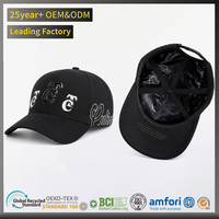 Casquette de baseball noire ajustable de haute qualité avec logo brodé 3D personnalisé et strass, vente en gros directe usine