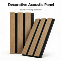 Panel Acústico de Pared con Listones de Madera MDF y Fieltro de Fibra de Poliéster para Absorción de Sonido en Oficinas, Hoteles, Estudios y Cines en Casa