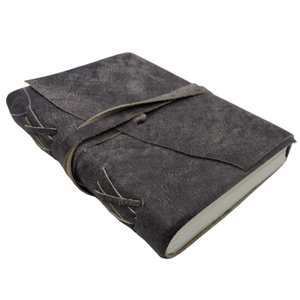 Carnet de notes en cuir A5 rustique personnalisé, relié, gris, non ligné, rechargeable, fait main, cadeau en cuir pour écrivains - Product Image 2
