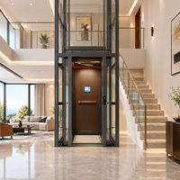Ascenseur domestique sur mesure 1 à 5 étages, monophasé, système de traction 600 kg pour maisons et villas modernes, utilisation intérieure et extérieure