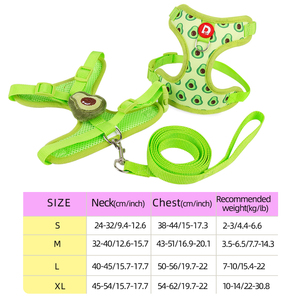 Harnais pour chien S'JOY en polyester durable, respirant, réglable, de luxe, en forme de fruit de dessin animé, avec laisse, pour la marche en extérieur, 2-14 kg - Product Image 2