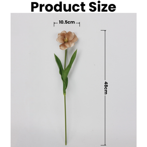 Flor de tulipán abierta de Pu de tacto Real Artificial de alta calidad, tulipán <span class=keywords><strong>abierto</strong></span> <span class=keywords><strong>blanco</strong></span> Artificial de 48cm de largo para decoración de bodas - Product Image 2