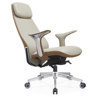 Fauteuil de bureau de luxe moderne ergonomique en cuir, inclinable avec appui-tête, en cuir véritable, pivotant, pour cadre, hauteur réglable, garantie 5 ans