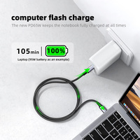 Adaptor Dinding Pengisian Cepat GaN 65W USB-C 3-Port PD/QC3.0 Output 20V 3.25A untuk Laptop, Ponsel, Tablet, Smart Watch, Peralatan Rumah Tangga