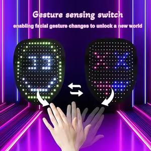 Điện tử Glow cử chỉ cảm biến khuôn mặt chuyển đổi ánh sáng lên mặt nạ Halloween LED mặt nạ cho trang phục Cosplay Đảng Masquerade - Product Image 4