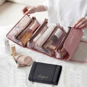 Wholesale Casual Four in One Portable Folding Travel Nylon Cosmetic Bag With Large Space Make up Bag - Product Image 2
