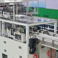 Machine d'emballage automatique de sachets de nouilles instantanées 24 sachets/carton, entraînement servo 16 sachets/min, qualité alimentaire, Ethernet, Industrie 4.0