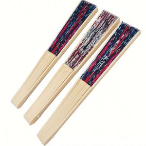 Abanicos de mano plegables de tela con varillas de bambú huecas para danza, personalizables - Product Image 6