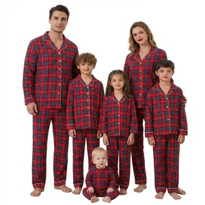 Novo Conjunto de Pijama Xadrez de Manga Longa para Família (Pais e Filhos) na UE e EUA, Roupa de Lazer Respirável para o Inverno, Logotipo Personalizado, OEM, Atacado - Product Image 2