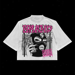 Camisetas personalizadas 250G camisetas de algodón de peso pesado de gran tamaño con serigrafía de cuello redondo camisetas para mujeres - Product Image 3