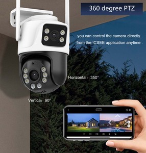 กล้องวงจรปิดไร้สาย ICsee Outdoor 6MP 8MP แบบเลนส์คู่ PTZ กล้องวงจรปิดติดตามการเฝ้าระวัง 6MP 4K แบบเลนส์คู่ PTZ ขนาดเล็ก เชื่อมต่อผ่านเครือข่าย WiFi - Product Image 3