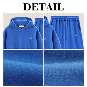 Ensemble sweat-shirt à capuche court et pantalon droit pour femme KingSen de haute qualité, logo brodé, sweat-shirt en molleton décontracté - Product Image 6
