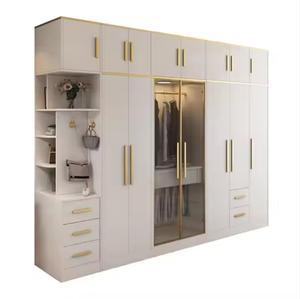 Nouveau design personnalisé très vendu combinaison de qualité bordure dorée meuble garde-robe vestiaire modulaire moderne - Product Image 1