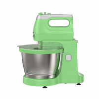 Batteur sur socle électrique 300W, 5 vitesses, bol mélangeur en acier inoxydable 3,5L, crochet pétrisseur, batteur plat, pour la pâtisserie et l'usage domestique