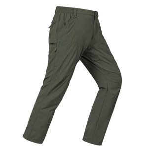 กางเกงคาร์โก้ผ้าคอร์ดูรอยยืดได้ 4 ทิศทาง แบบเรียบ สีพื้น ทรงตรง แห้งเร็ว เหมาะสำหรับเดินป่า เล่นกอล์ฟ  พร้อมเชือกผูกเอวยางยืด - Product Image 1